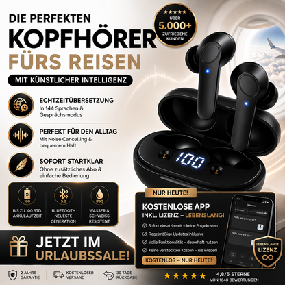 Airlingo - Ki-Kopfhörer mit direktem Übersetzer